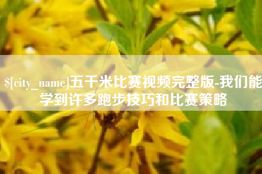 庄河五千米比赛视频完整版-我们能学到许多跑步技巧和比赛策略