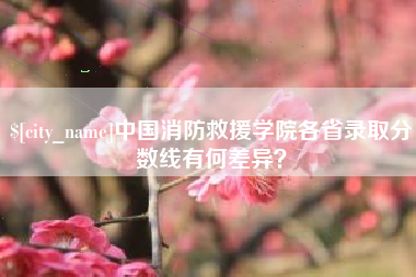 庄河中国消防救援学院各省录取分数线有何差异？