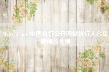 庄河中国执行公开网被执行人名单查询孟凡鹏