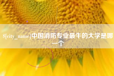庄河中国消防专业最牛的大学是哪一个