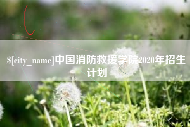 庄河中国消防救援学院2020年招生计划