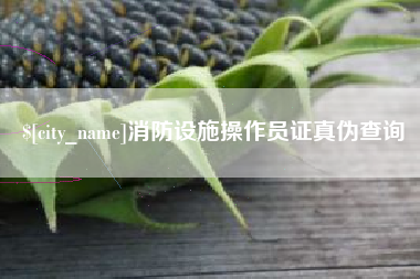庄河消防设施操作员证真伪查询