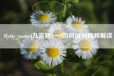 庄河九宫格1一9如何排列视频解读