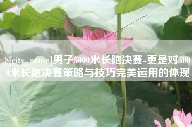 庄河男子5000米长跑决赛-更是对5000米长跑决赛策略与技巧完美运用的体现