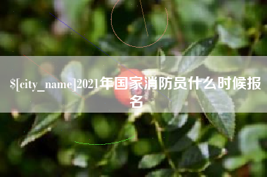 庄河2021年国家消防员什么时候报名