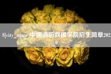 庄河中国消防救援学院招生简章2020