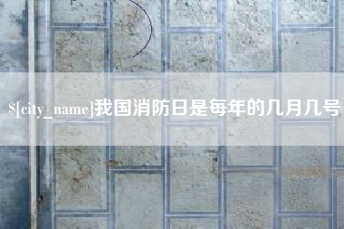 庄河我国消防日是每年的几月几号