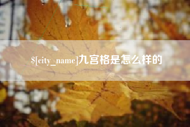 庄河九宫格是怎么样的