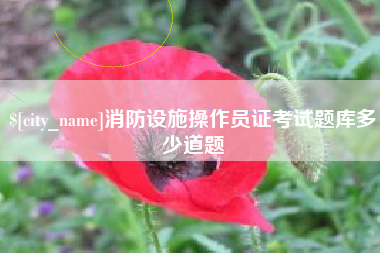 庄河消防设施操作员证考试题库多少道题